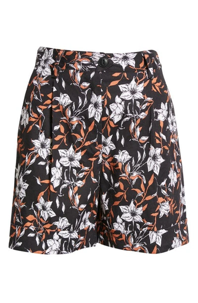 Shop Rag & Bone Ivy Print Linen Blend Shorts In Black