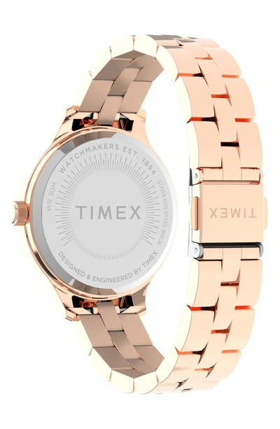 Shop Timex Peyton Bracelet Watch, 36mm In Rose Gold/ Rose Gold