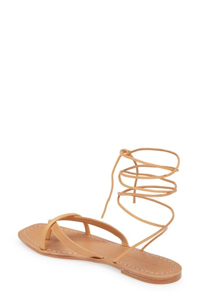 Shop Loeffler Randall Lilla Ankle Wrap Thong Sandal In Honey