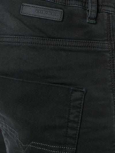 Shop Diesel Krooley Drawstring Waist Jeans In Black