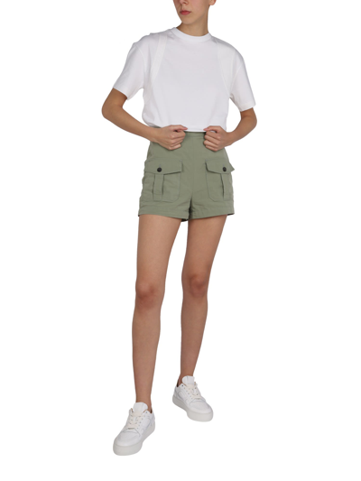 Philippe Model Buttoned Cargo-pockets Shorts In Verde