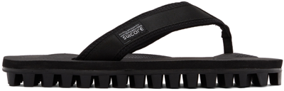 Shop Suicoke Black Jono Flip Flops