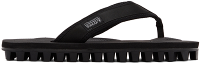 Suicoke Black Jono Flip Flops In Black