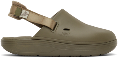 Shop Suicoke Green Cappo Slippers In Olive