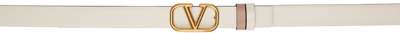 Shop Valentino Reversible White & Pink Vlogo Belt In C34 Light Ivory-rose