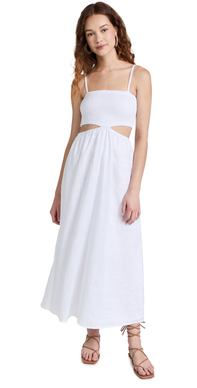 Shop Faithfull The Brand Tayari Midi Dress In Plain White