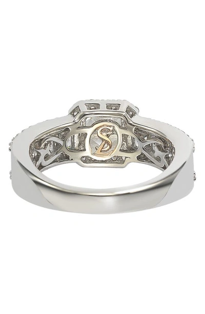 Suzy Levian Sterling Silver Cushion Cut Cz Bridal Ring In White