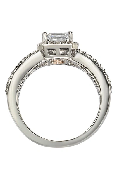 Suzy Levian Sterling Silver Cushion Cut Cz Bridal Ring In White