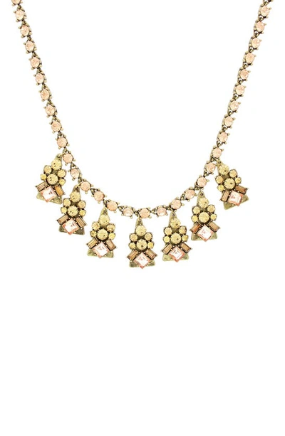 Shop Olivia Welles Sierra Triangle Necklace In Burnished Gold / Sand