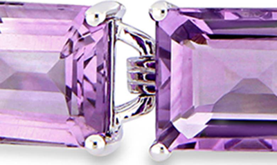 Shop Delmar Sterling Silver Amethyst Bracelet In Purple