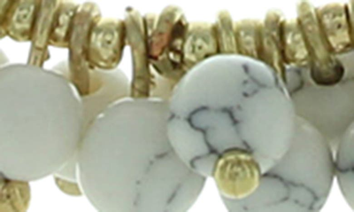 Olivia Welles Bead Dangle Hoop Earrings In Gold / Gray / White