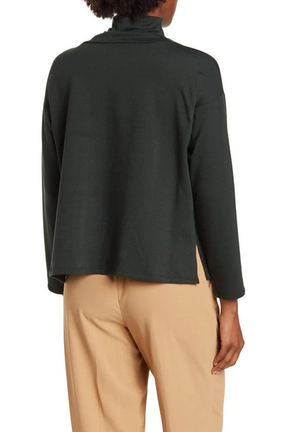 Shop Eileen Fisher Funnel Neck Boxy Top In Ivy