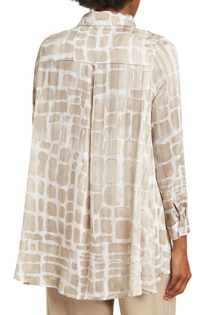 By Design Eve Chiffon Collared Button Front Blouse In Ronda