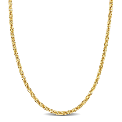 Amour 14k Yellow Gold 3mm Infinity Rope Chain Necklace 20 In Yellow