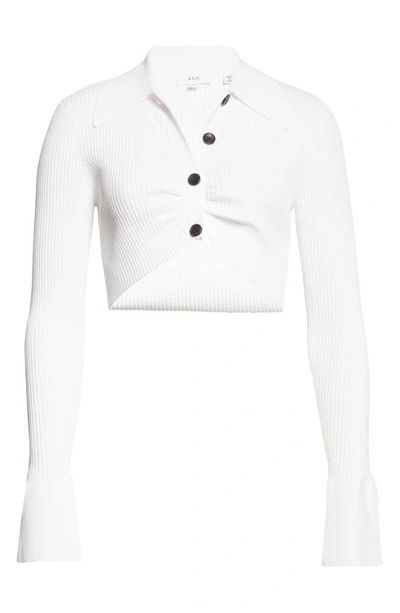 Shop A.l.c Ashlyn Rib Crop Sweater In White