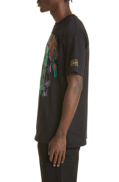 Shop Raf Simons Sreapers Big Fit Graphic Tee In Black