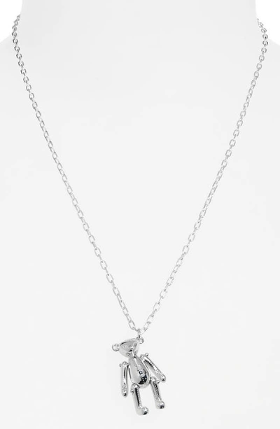 Ambush Teddy Bear Pendant Necklace In Silver