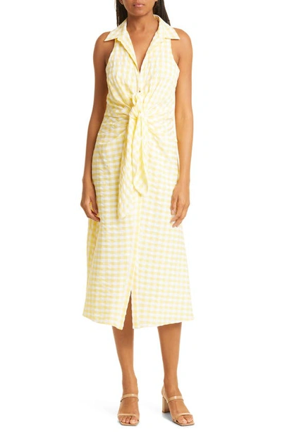 Shop Likely Rommia Check Dress In Yellow