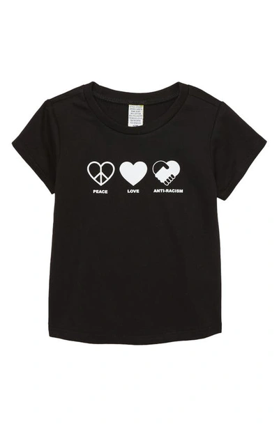 Shop Typical Black Tees Kids' Peace Love Anti-racism Graphic Tee In Black