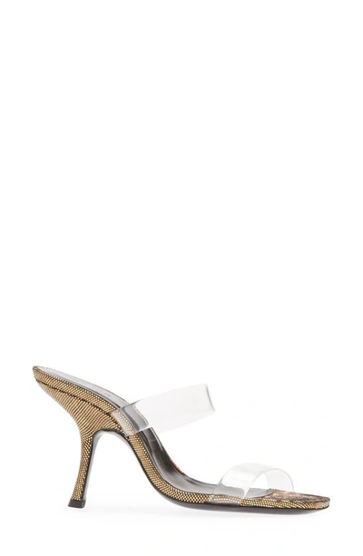 Shop By Far Clara Holographic Slide Sandal In Disco Bronze