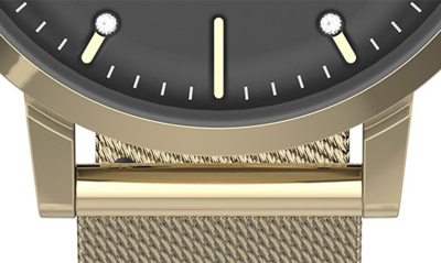 Shop Timex Midtown Crystal Embellished Mesh Strap Watch, 36mm In Gold/ Black/ Gold