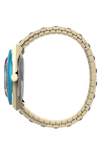 Shop Timex Q Malibu Expansion Band Watch, 36mm In Gold/ Blue/ Blue
