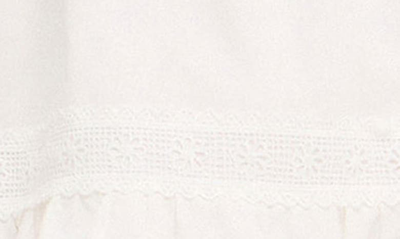 Endless Rose Lace Trim Puff Sleeve Minidress In White