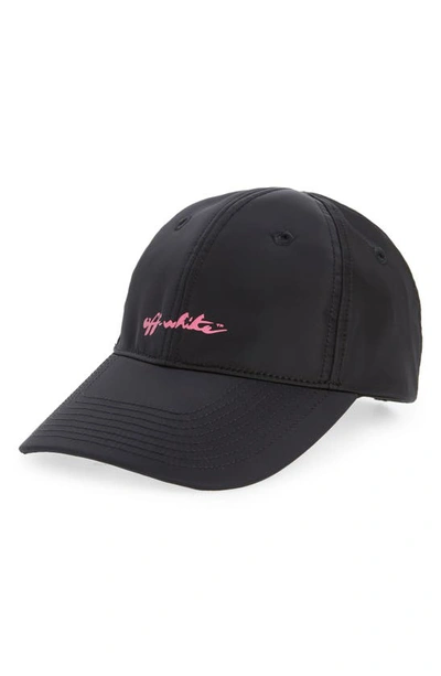 Shop Off-white Script Logo Baseball Cap In Black/ Pink