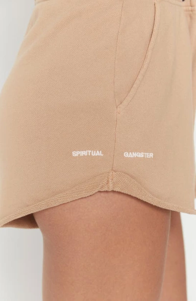 Shop Spiritual Gangster Lounge Cotton Shorts In Biscotti