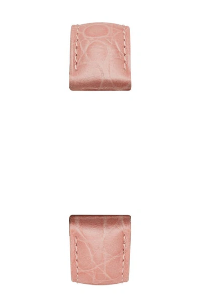 Shop Michele 18mm Croc Embossed Watch Strap In Blush