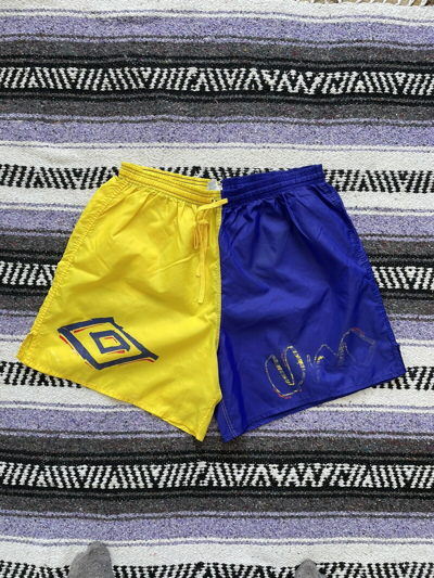 Pre-owned Umbro Vintage Nylon Multi Color Soccer Shorts Xl Vtg 80s 90s Logo  Swishy Pockets In Multicolor | ModeSens