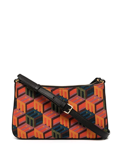 Shop Mcm Mini Cubic-monogram Shoulder Bag In Multicolour