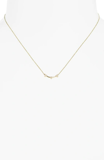 Shop Dana Rebecca Designs Trio Diamond Curve Pendant Necklace In Yellow Gold