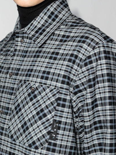 Shop Off-white Spliced Flannel Shirt