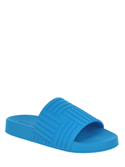 Shop Bottega Veneta Slider Sandals In Blue