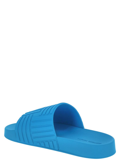Shop Bottega Veneta Slider Sandals In Blue