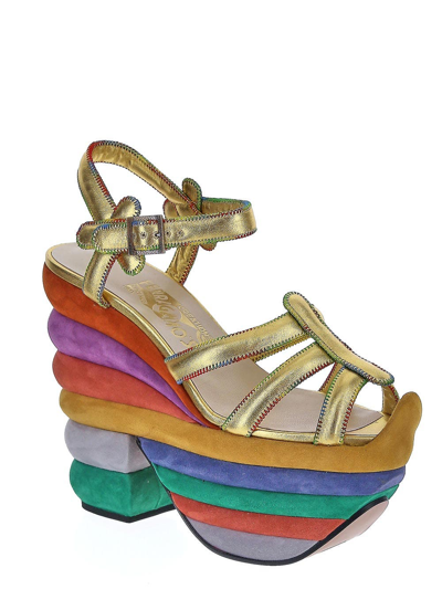 ferragamo rainbow wedge