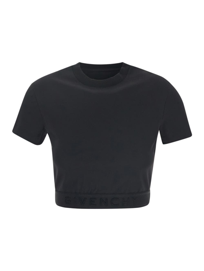 Shop Givenchy Logo-underband Crop Top In Black