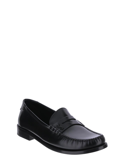 Shop Saint Laurent Black Loafers