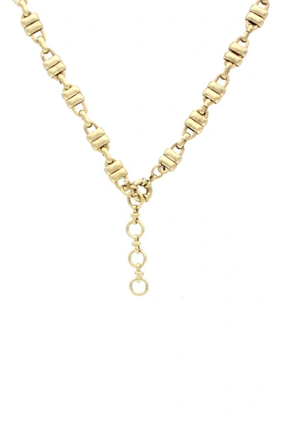 Shop Olivia Welles Crystal Deco Stone Trio Oval Necklace In Burnished Gold / Clear