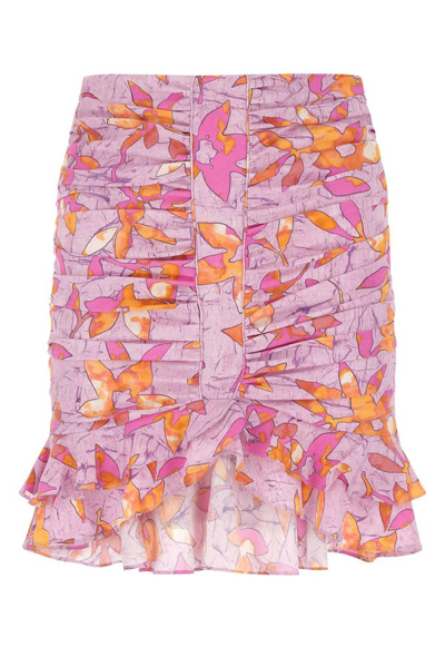 Shop Isabel Marant Allover Floral Print Ruffled Mini Skirt In Multi