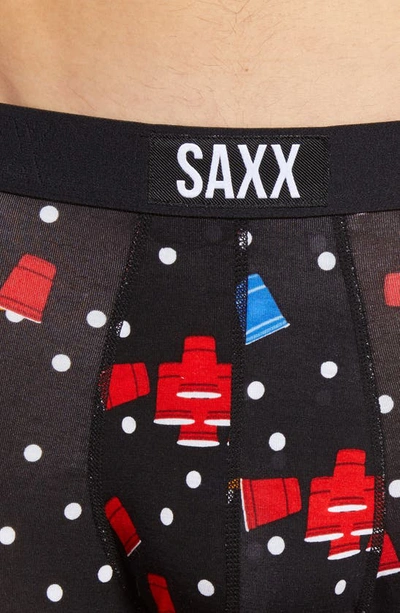 Shop Saxx Vibe Super Soft Slim Fit Boxer Briefs In Black Beer Champs