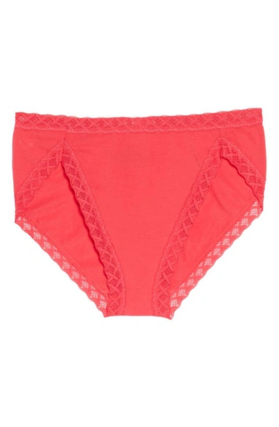Shop Natori Bliss Cotton French Cut Briefs In Sunset Coral