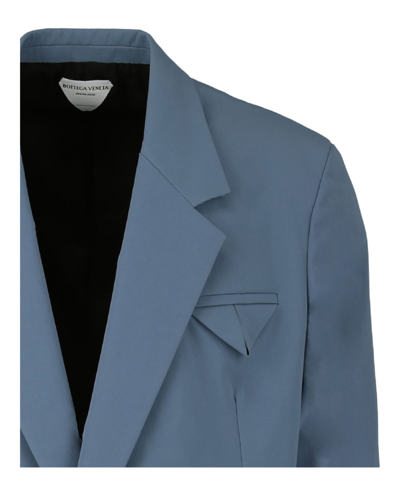 Shop Bottega Veneta Relaxed Double-breasted Blazer In Cornflower