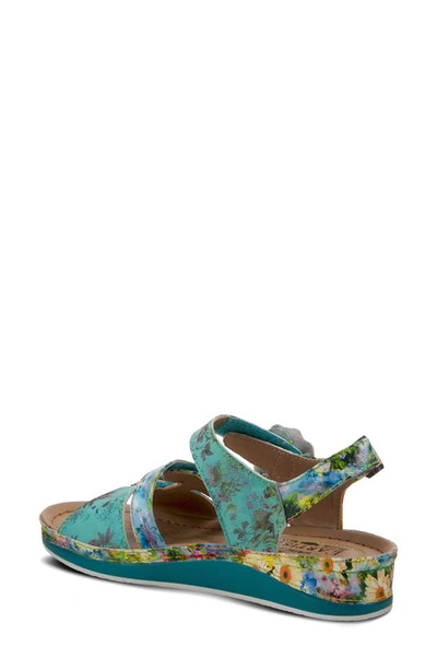 L'artiste Joelina-dazi Ankle Strap Sandal In Turquoise Multi