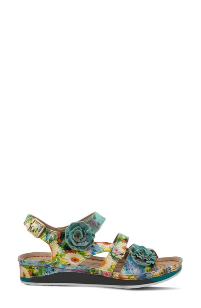 L'artiste Joelina-dazi Ankle Strap Sandal In Turquoise Multi