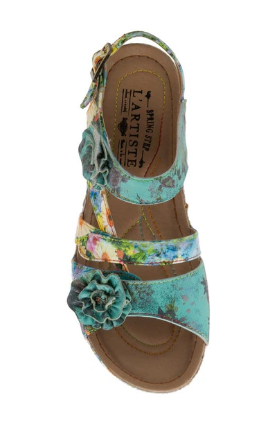 L'artiste Joelina-dazi Ankle Strap Sandal In Turquoise Multi
