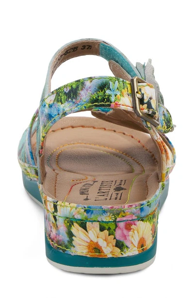 L'artiste Joelina-dazi Ankle Strap Sandal In Turquoise Multi