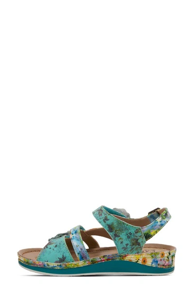 L'artiste Joelina-dazi Ankle Strap Sandal In Turquoise Multi