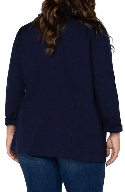 Shop Liverpool Los Angeles  Boyfriend Ponte Knit Blazer In Cadet Blue